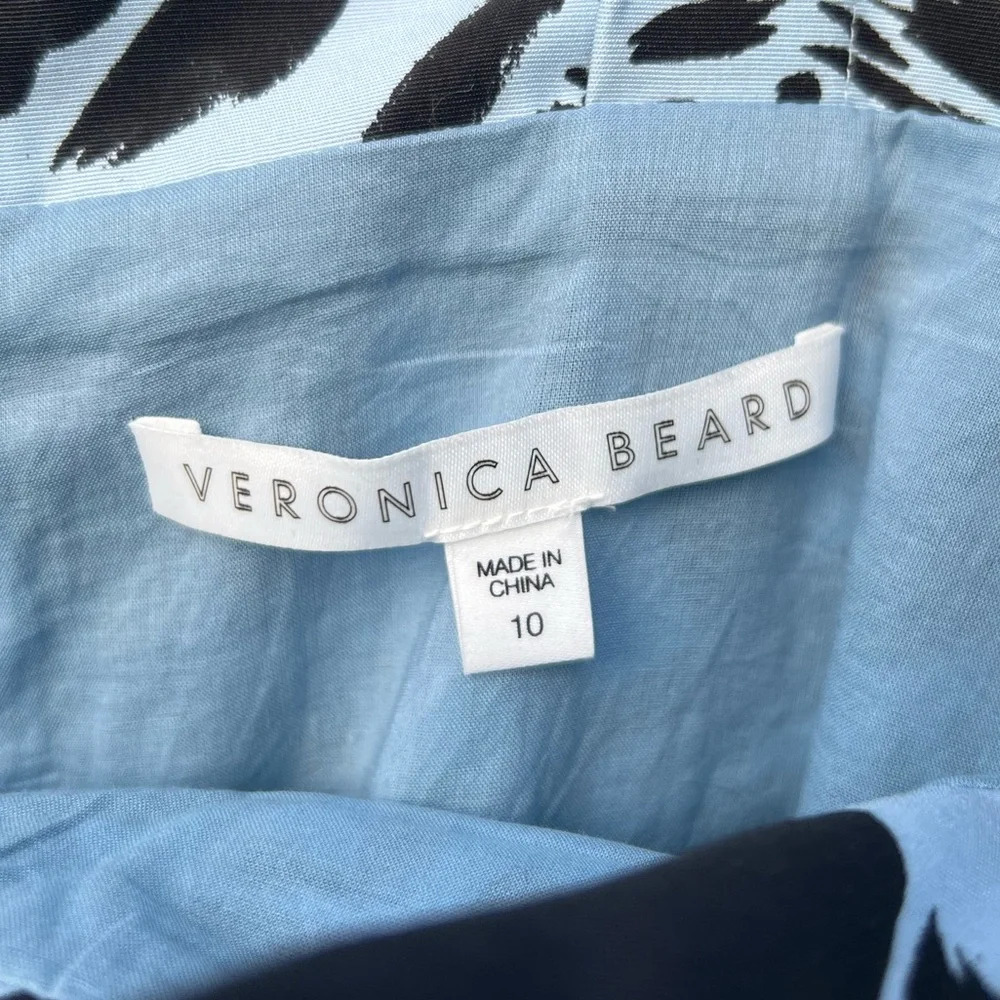 Veronica Beard Brushstroke Patterned Blue Midi Sk… - image 3